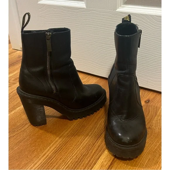 Dr. Martens Magdalena II Black Heel Ankle Zip Boot | Size EU 36 / US 5 - Picture 8 of 11